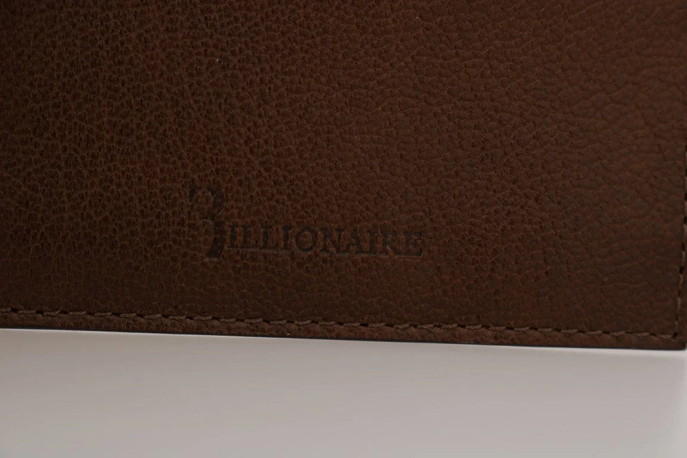 Billionaire Italian Couture Brown Leather Cardholder Wallet - Card Cases