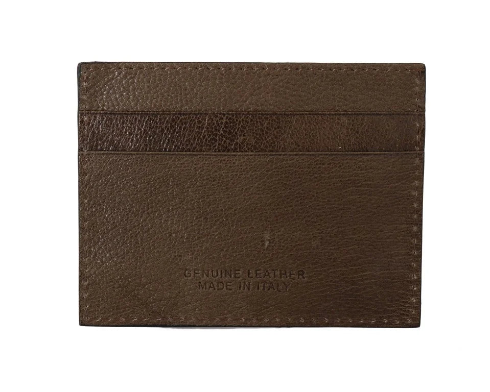 Billionaire Italian Couture Brown Leather Cardholder Wallet - Card Cases