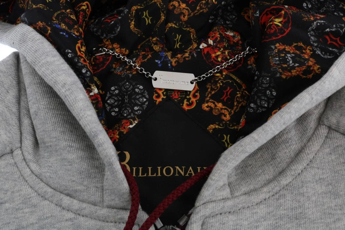 Billionaire Italian Couture Gray Cotton Hooded Sweatsuit - 3XL