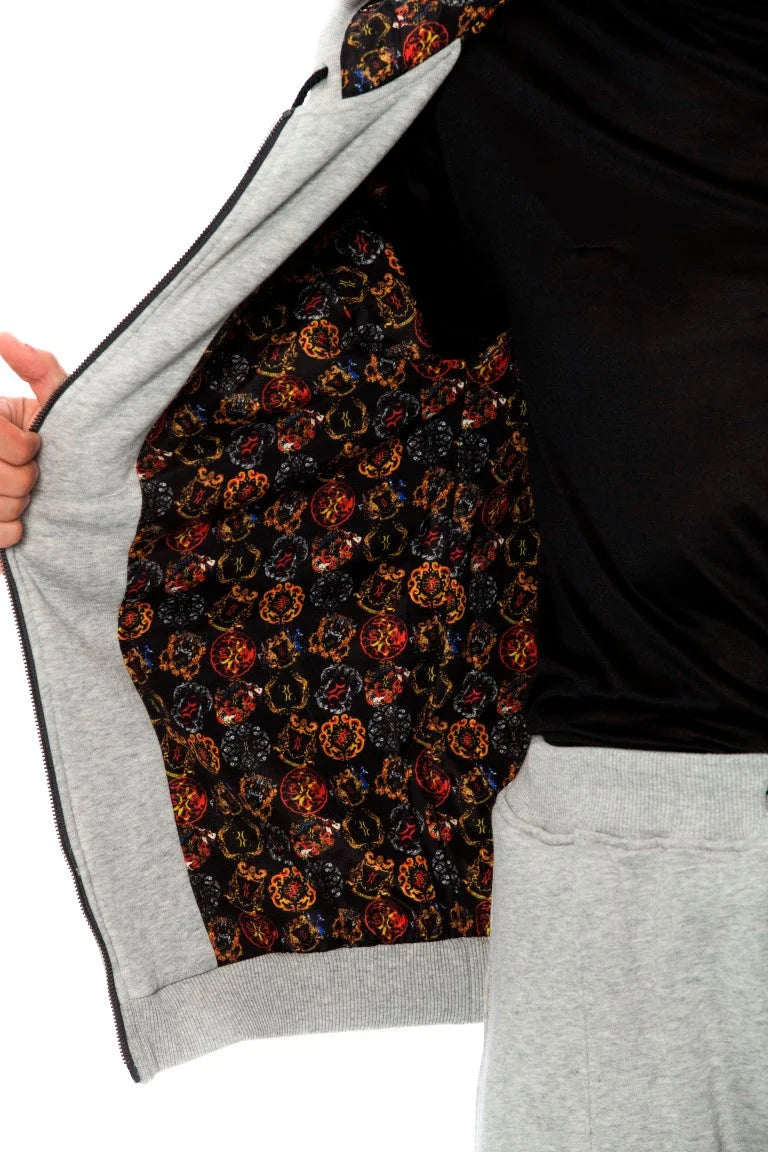 Billionaire Italian Couture Gray Cotton Hooded Sweatsuit - Hoodies