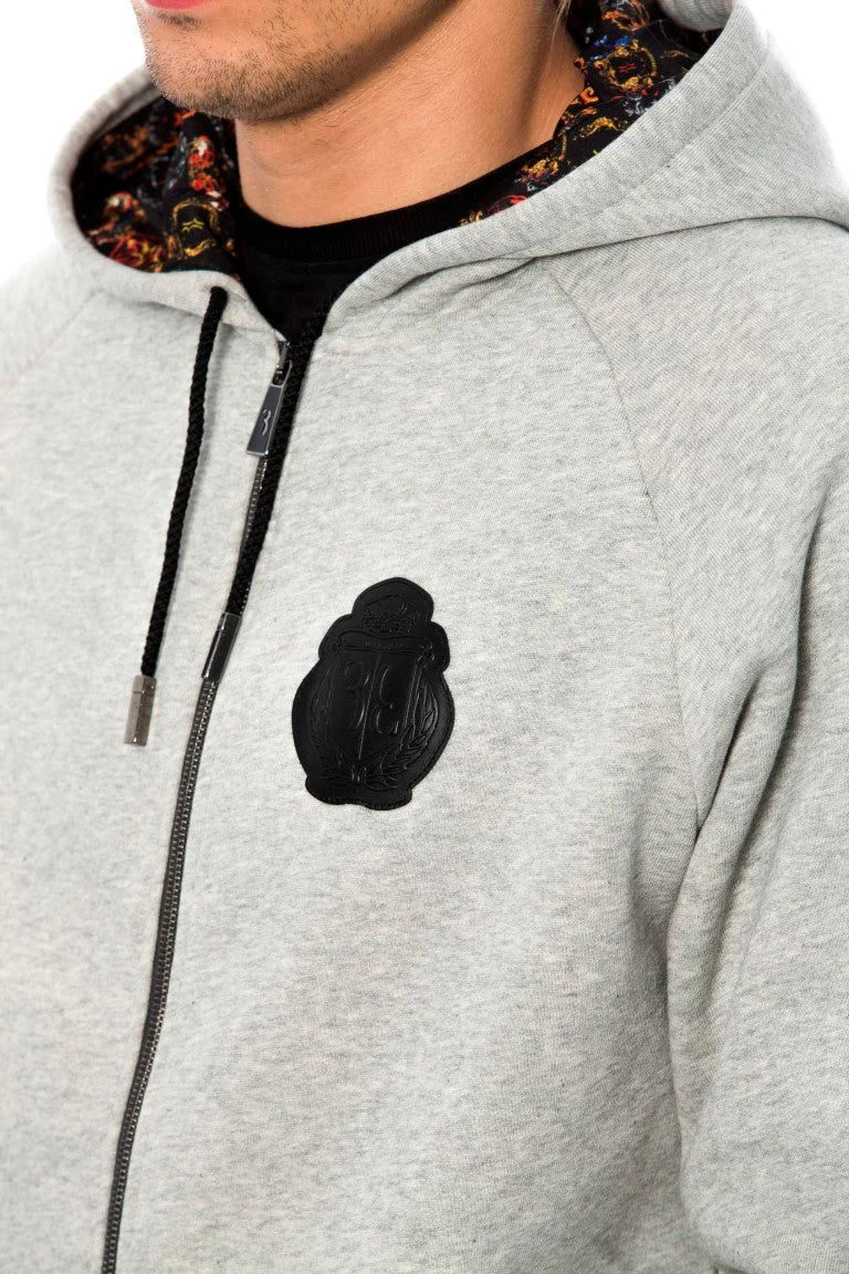 Billionaire Italian Couture Gray Cotton Hooded Sweatsuit - Hoodies