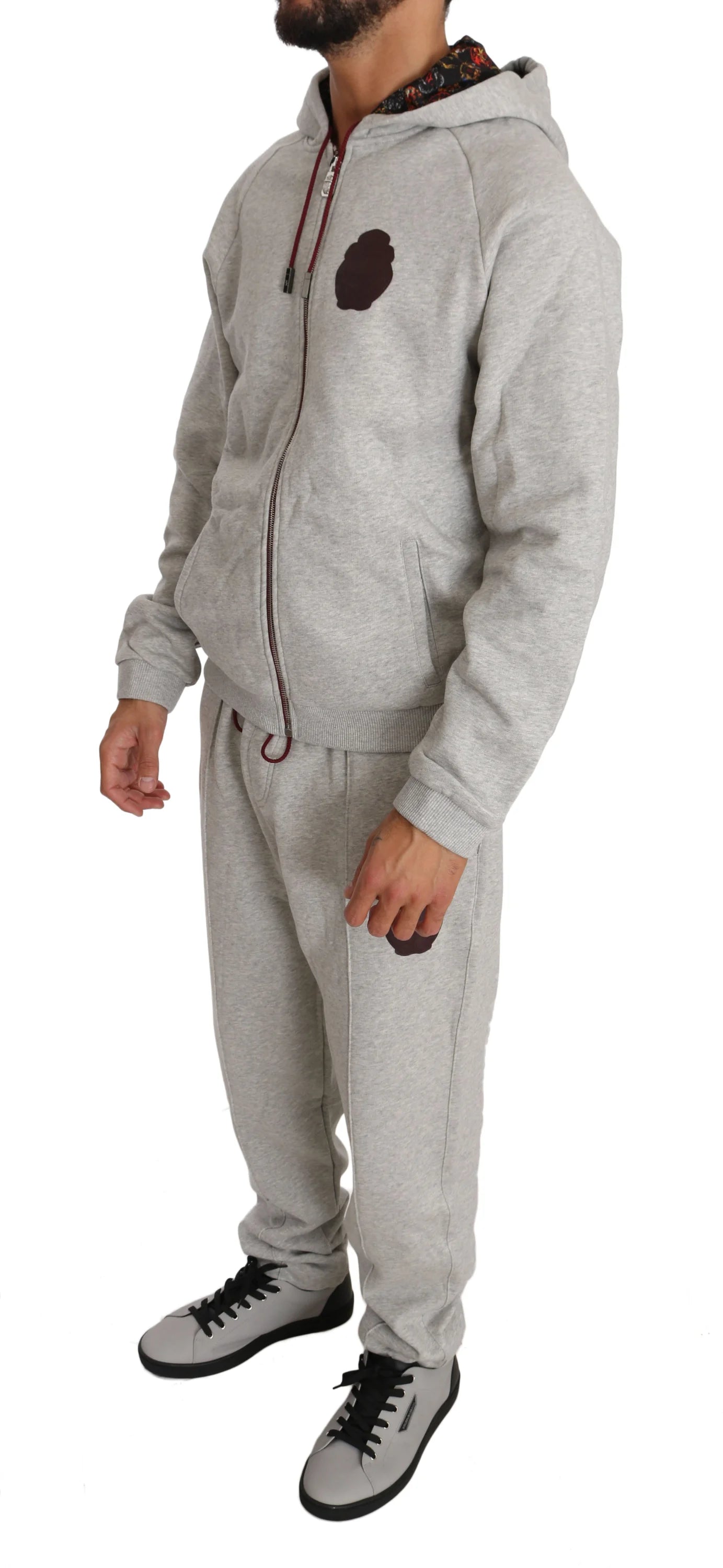Billionaire Italian Couture Gray Cotton Sweater Pants Tracksuit - 3XL - Hoodies
