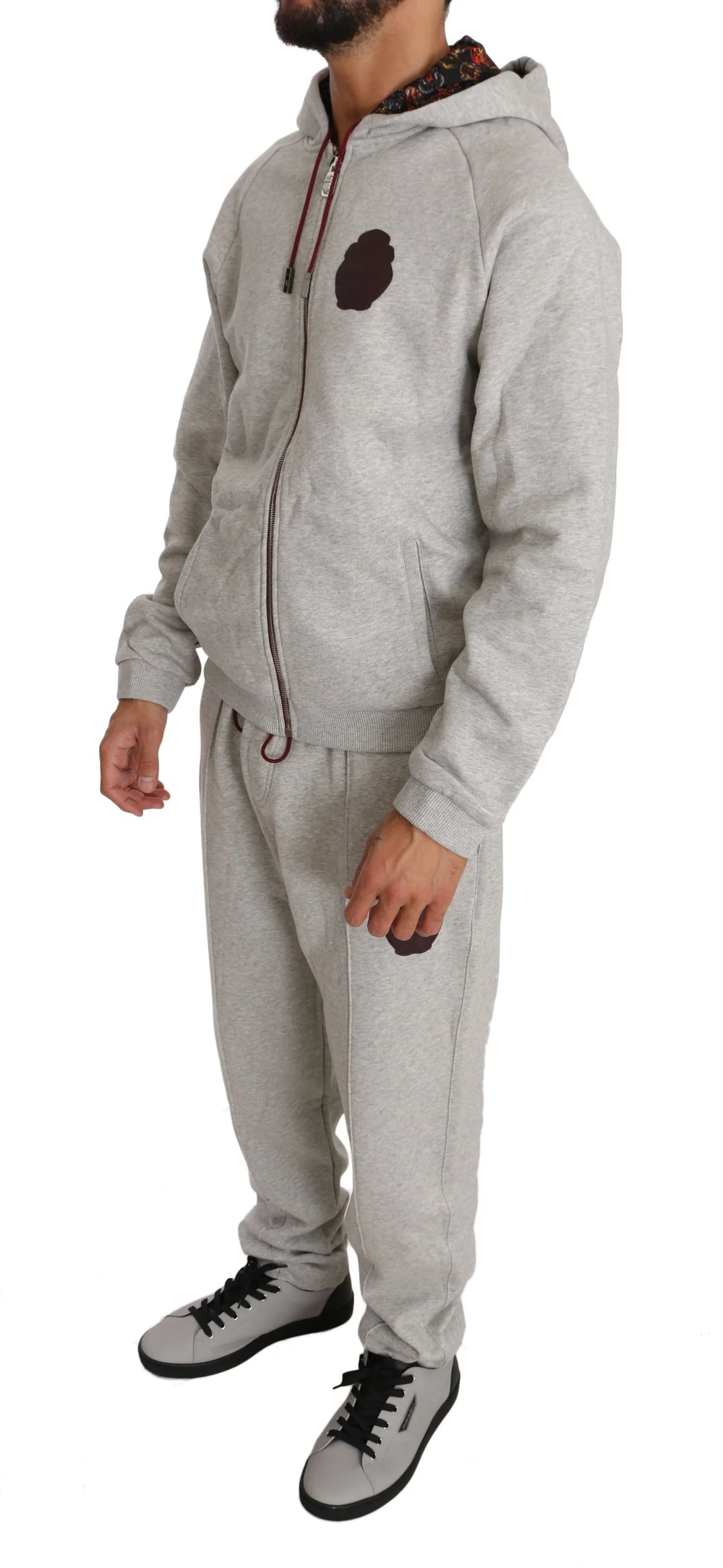Billionaire Italian Couture Gray Cotton Sweater Pants Tracksuit - 3XL - Hoodies