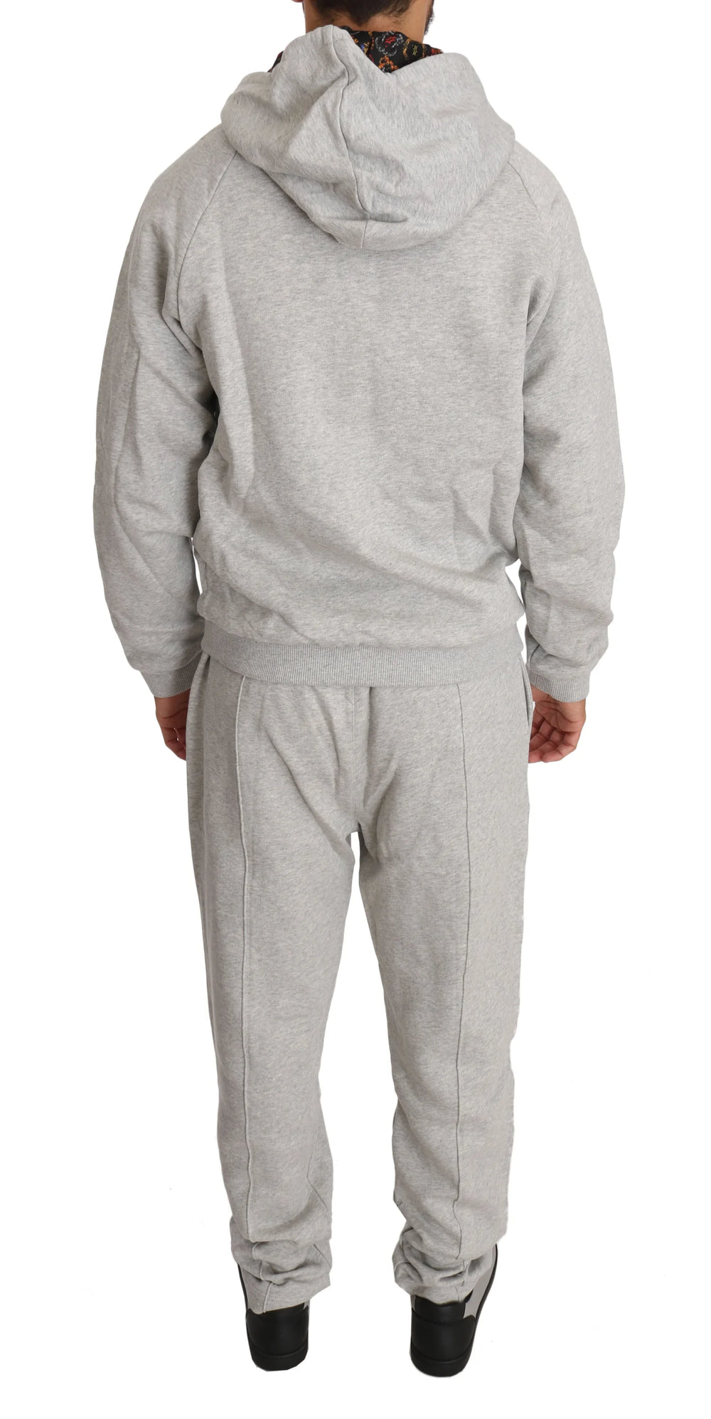 Billionaire Italian Couture Gray Cotton Sweater Pants Tracksuit - 3XL - Hoodies