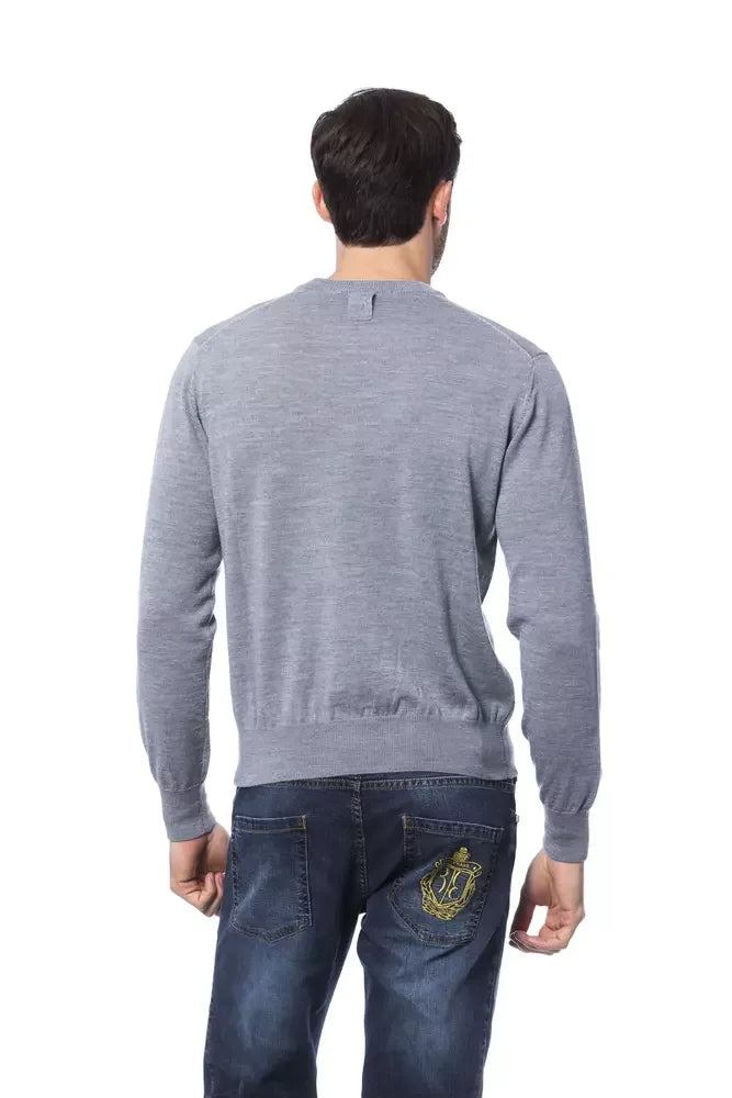 Billionaire Italian Couture Gray Merino Wool Men Sweater - S - Sweaters