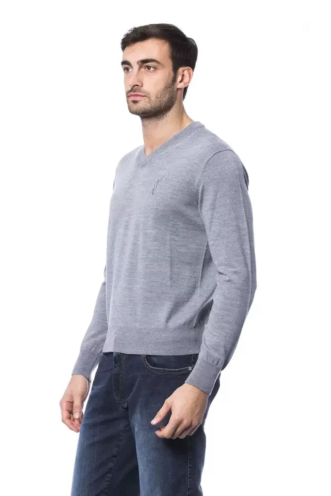 Billionaire Italian Couture Gray Merino Wool Men Sweater - Sweaters