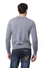 Billionaire Italian Couture Gray Merino Wool Men Sweater - Sweaters