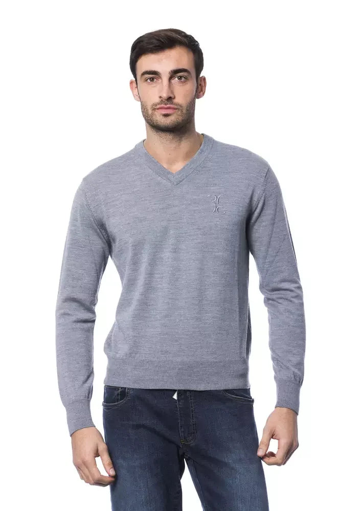 Billionaire Italian Couture Gray Merino Wool Men Sweater - Sweaters