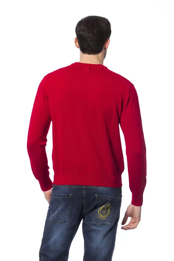Billionaire Italian Couture Red Merino Wool Men Sweater - Sweaters