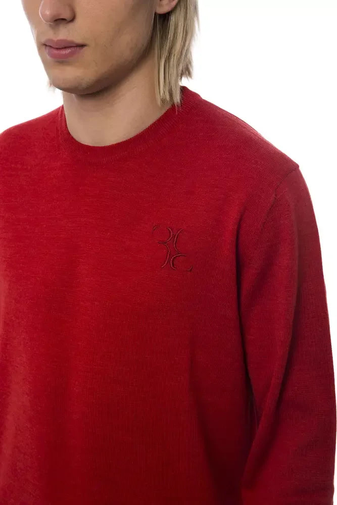 Billionaire Italian Couture Red Merino Wool Men Sweater - Sweaters