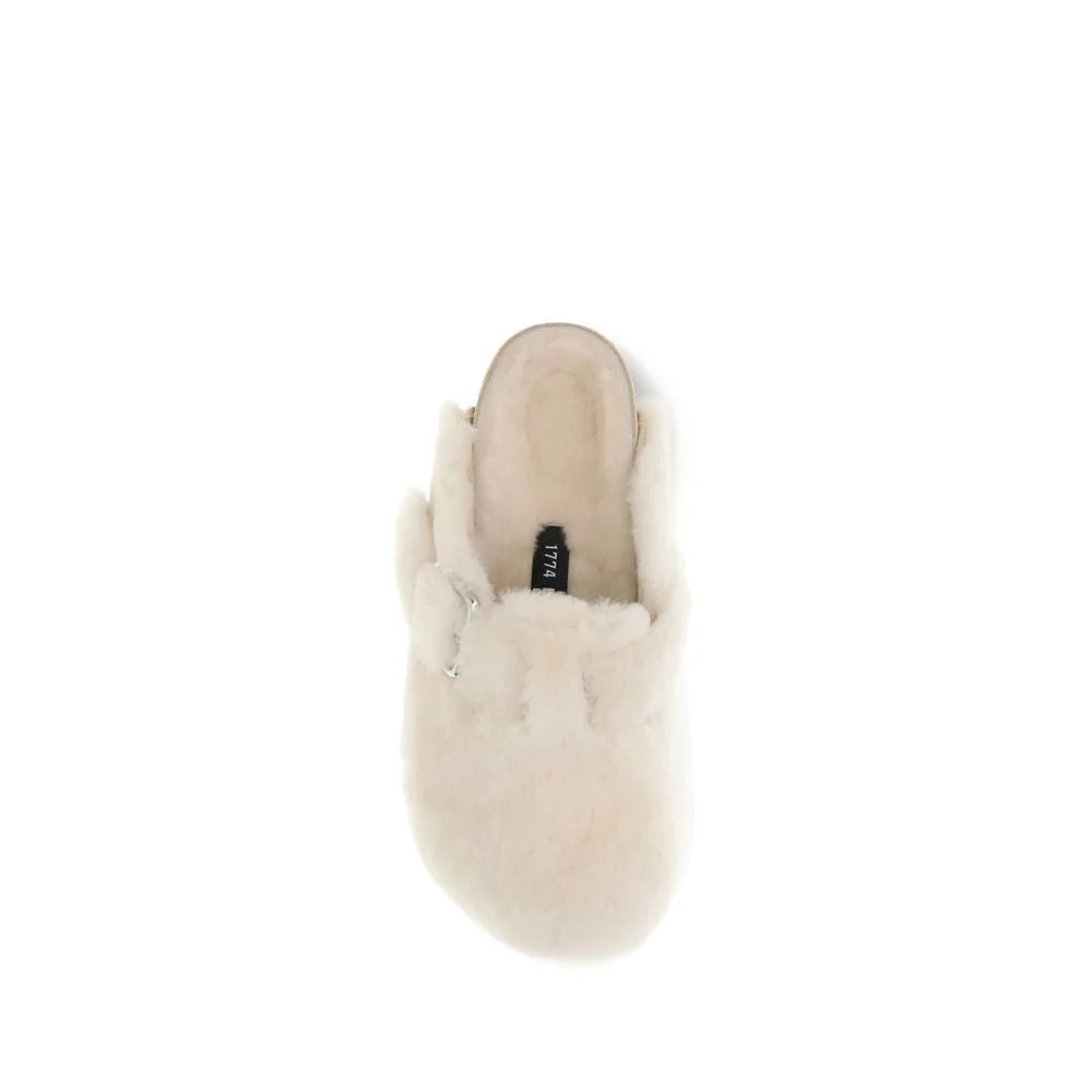 BIRKENSTOCK 1774 Cream Fur Mules - EU37/US7