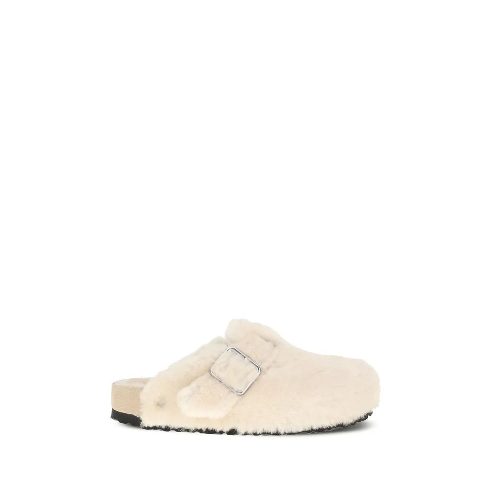 BIRKENSTOCK 1774 Cream Fur Mules - EU37/US7
