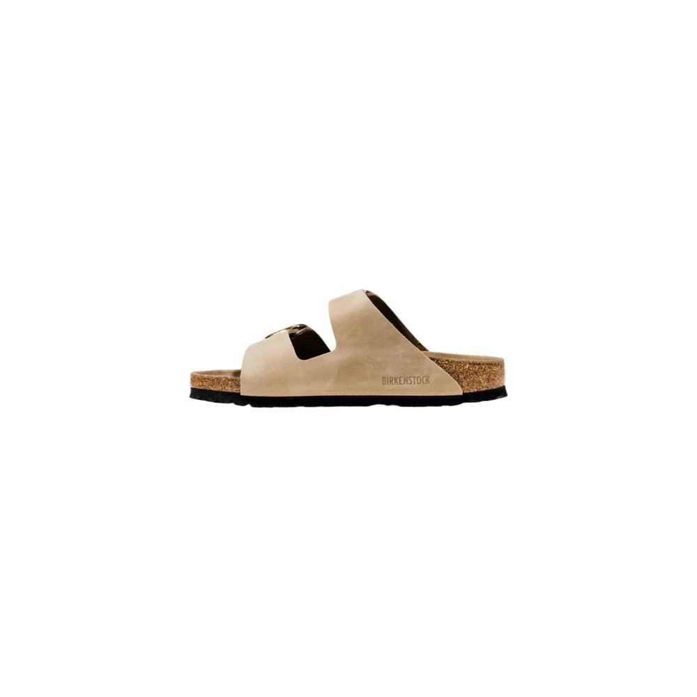 Birkenstock Beige Leather Flat Sandals