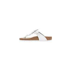 Birkenstock White Leather Flat Sandals