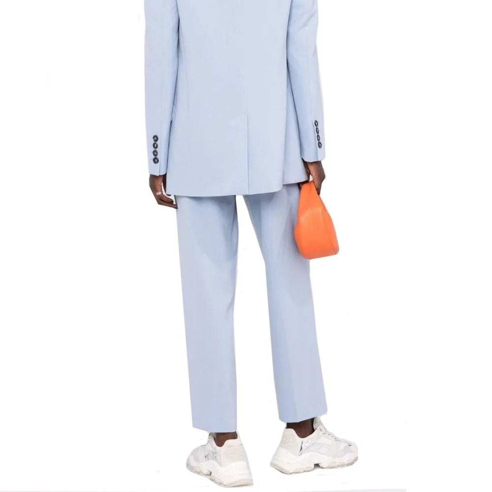 BLANCA VITA Blue Elastane Dress Pants - 38