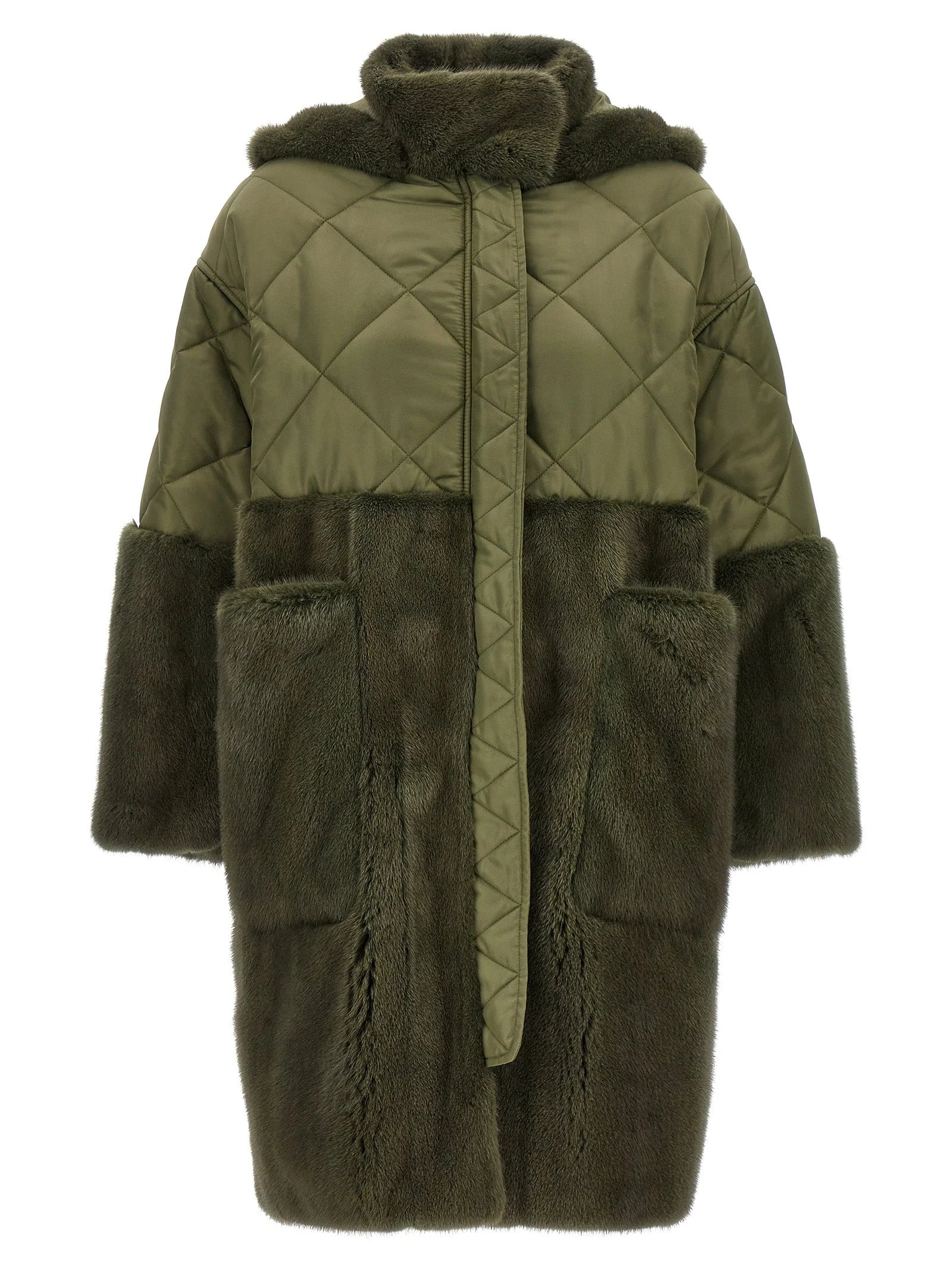 BLANCHA Bicolor Polyester Coat - IT40