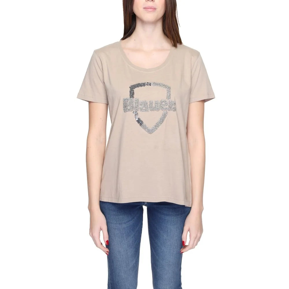 Blauer Beige Cotton T-Shirt - IT42|M