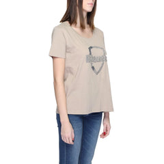 Blauer Beige Cotton T-Shirt - IT42|M