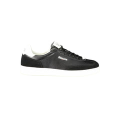 Blauer Black Leather Men Sneaker