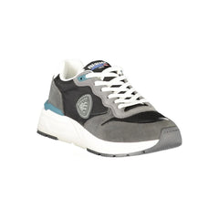 Blauer Black Leather Men Sneaker