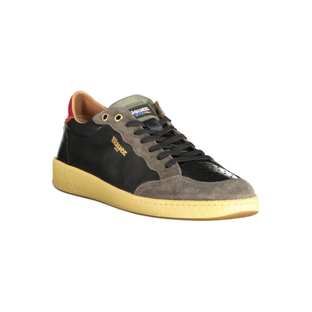 Blauer Black Leather Men Sneaker - Sneakers