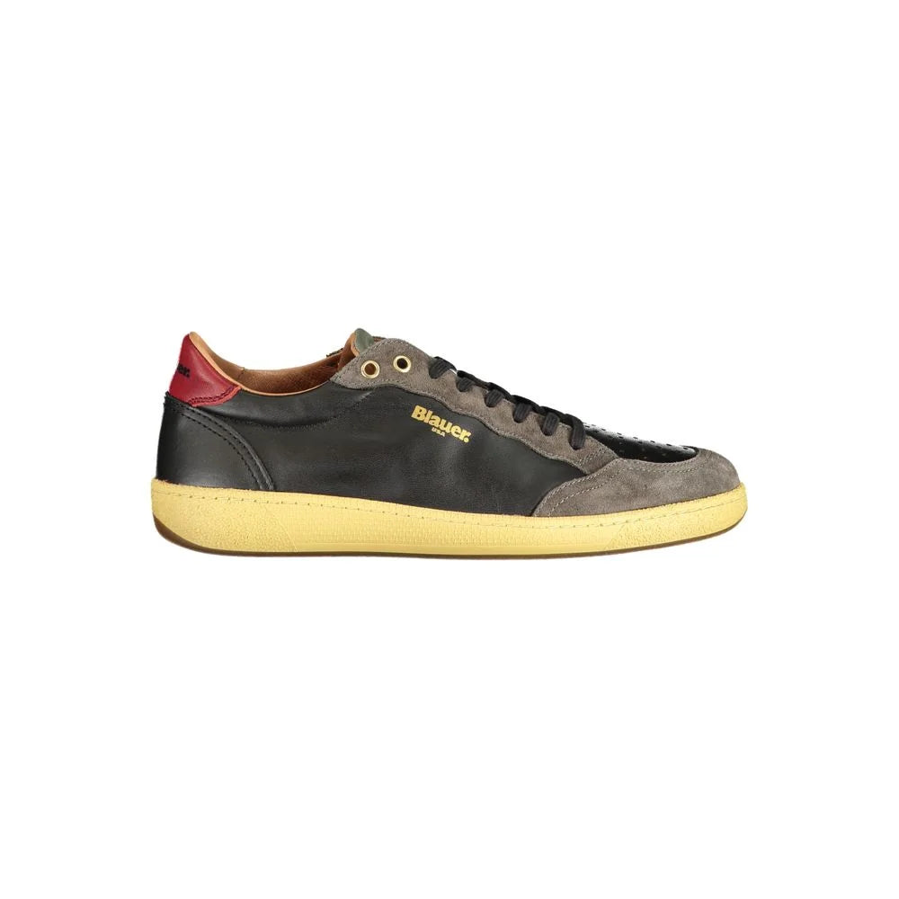 Blauer Black Leather Men Sneaker - Sneakers