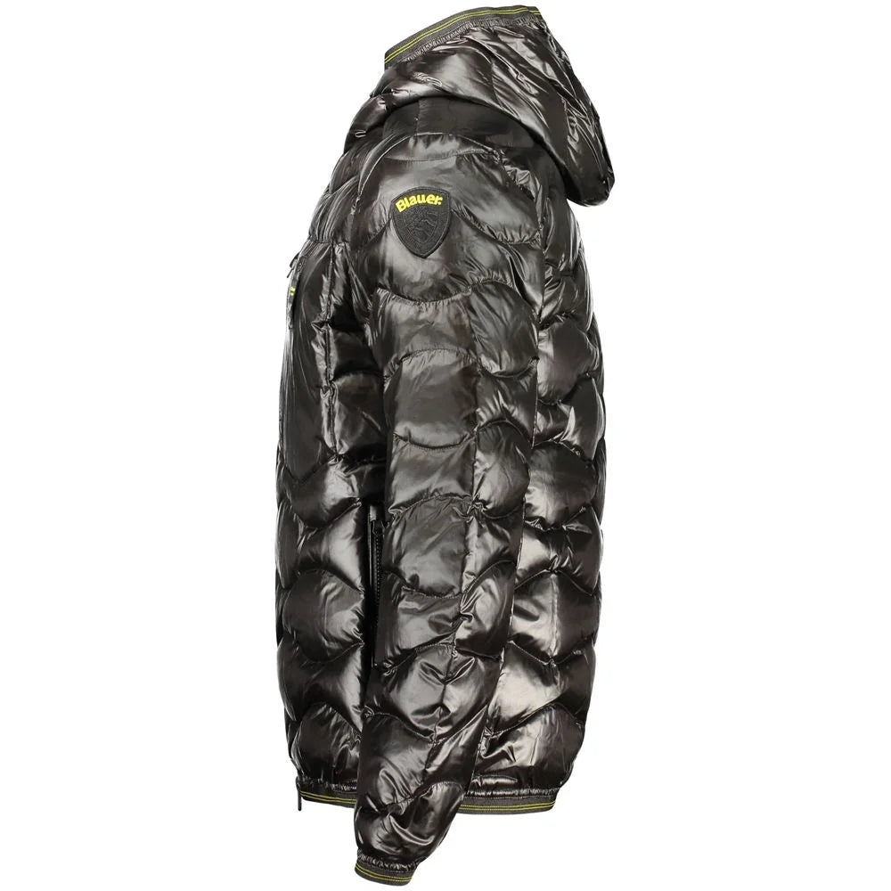 Blauer Black Polyamide Jackets & Coat - XXL