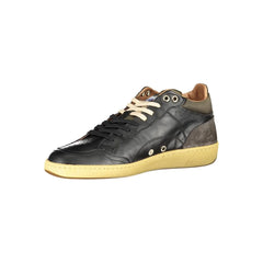 Blauer Sleek Black Lace-Up Sneakers with Contrast Details - Sneakers