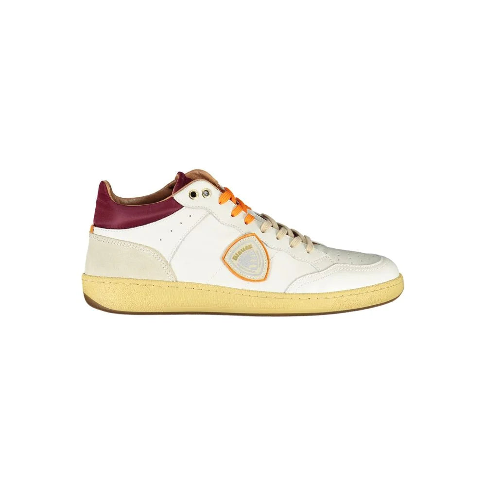 Blauer Sleek White Sneakers with Contrast Accents - Sneakers