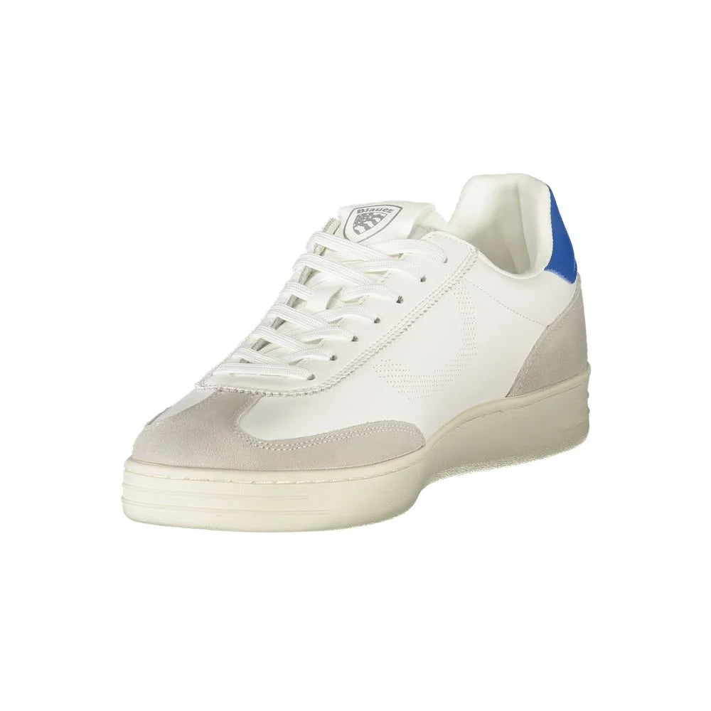 Blauer White Leather Men Sneaker
