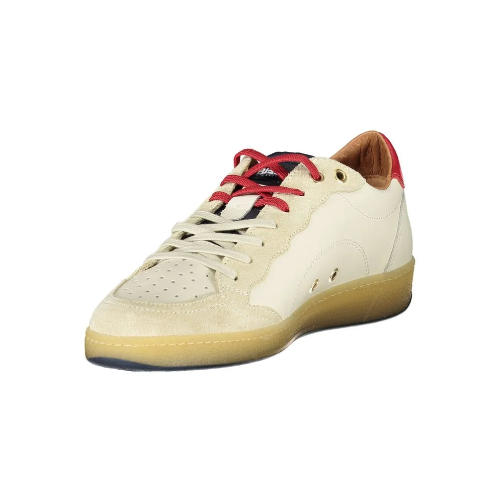 Blauer White Leather Men Sneaker