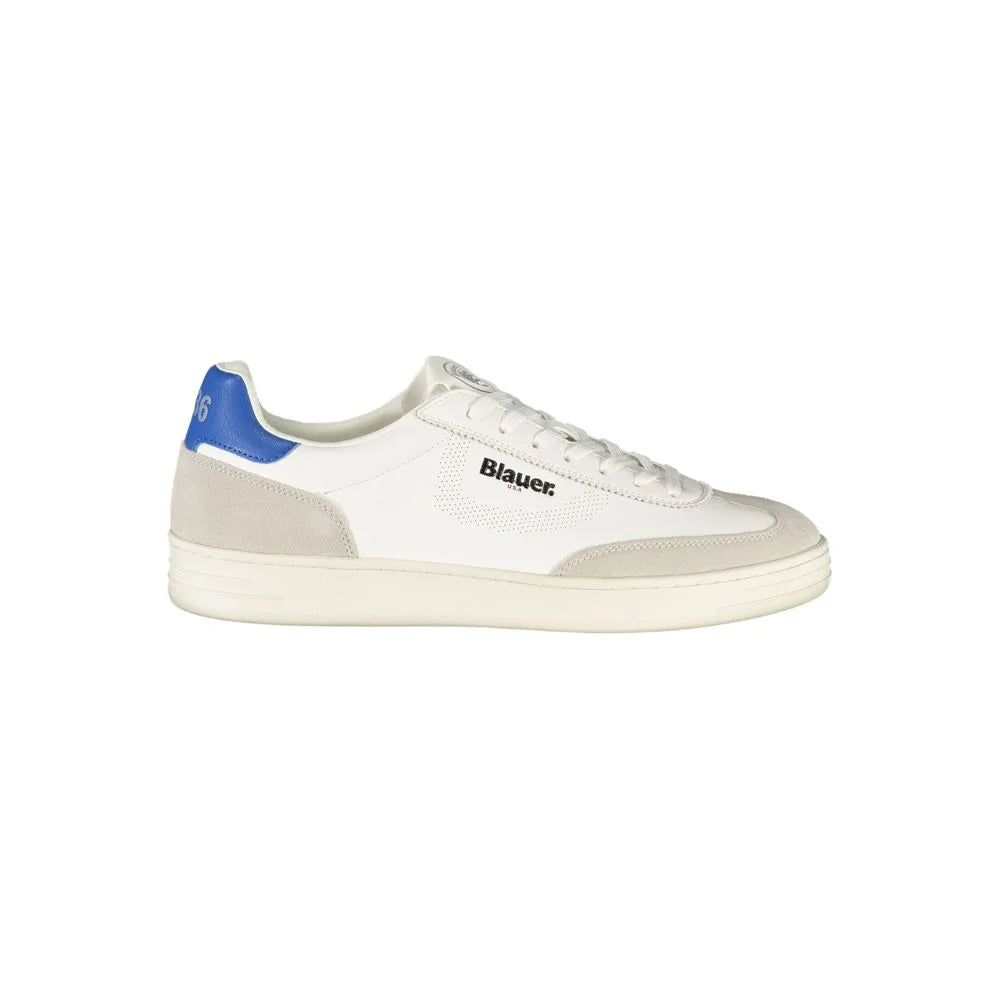 Blauer White Leather Men Sneaker - Sneakers