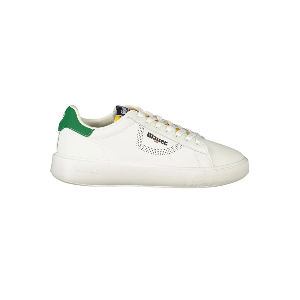 Blauer White Leather Men Sneaker - Sneakers