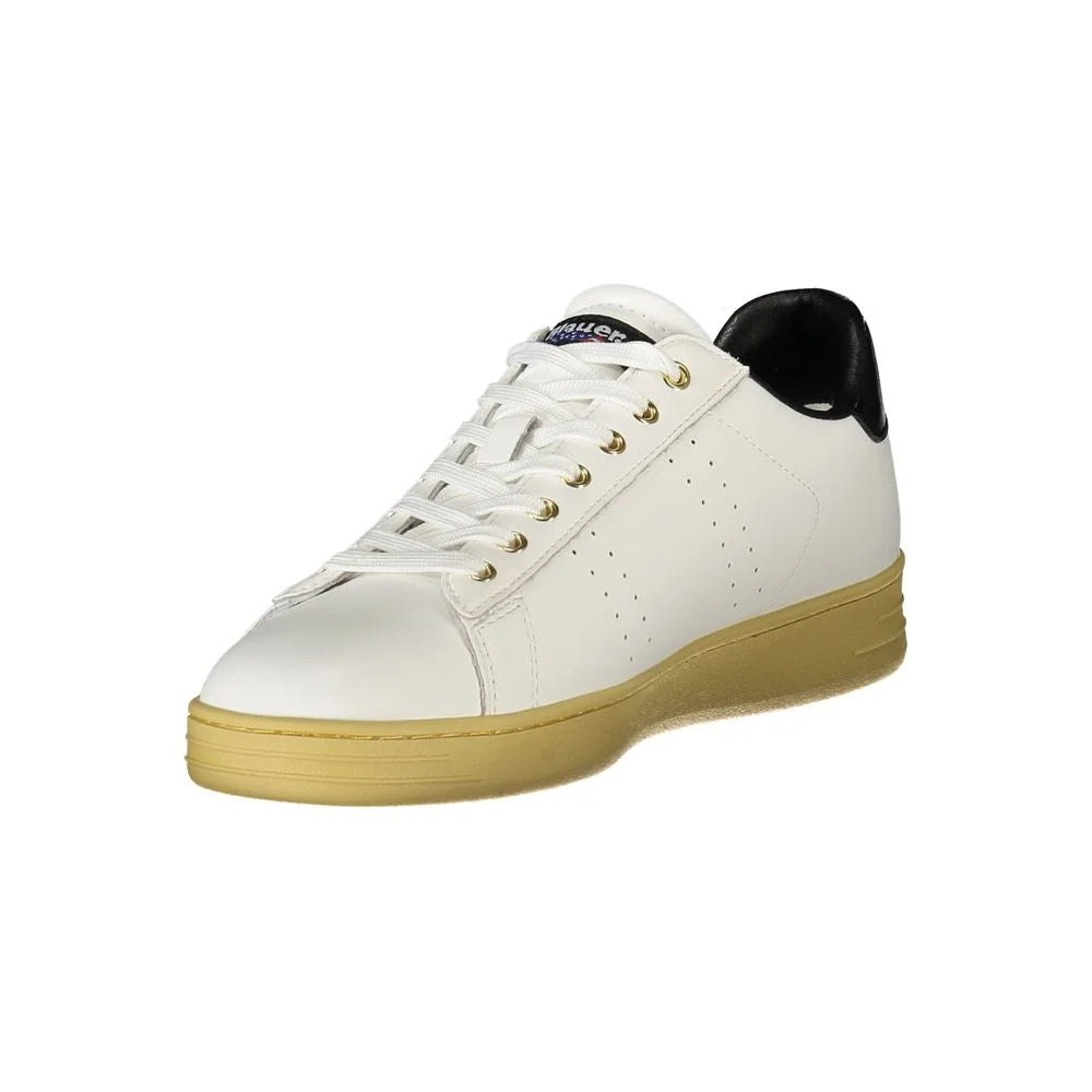 Blauer White Leather Men Sneaker - Sneakers