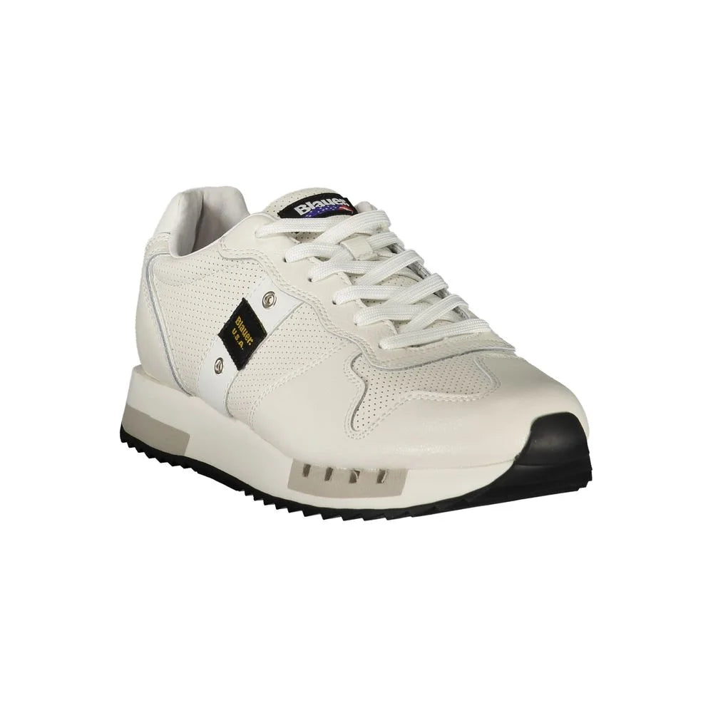 Blauer White Leather Men Sneaker - Sneakers