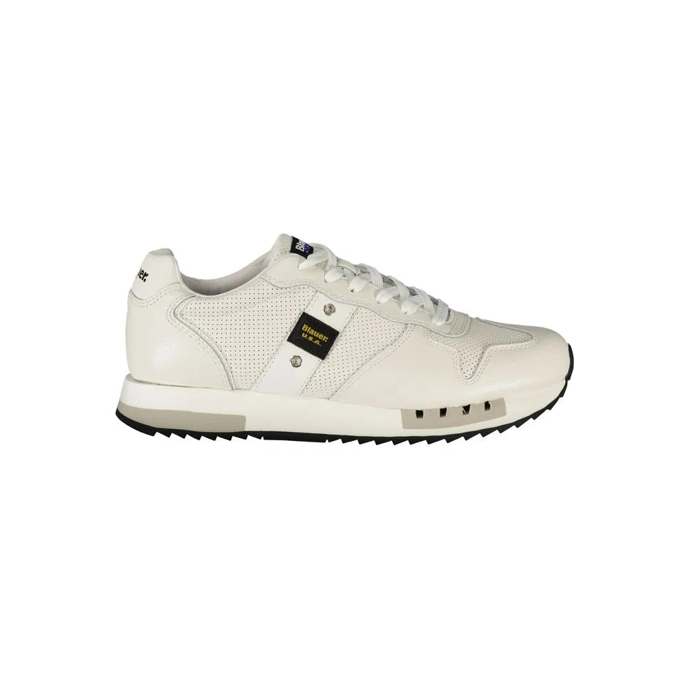 Blauer White Leather Men Sneaker - Sneakers