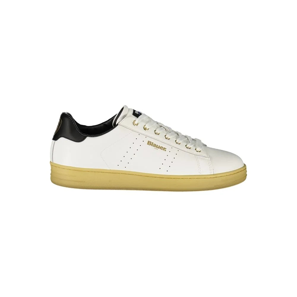Blauer White Leather Men Sneaker - Sneakers