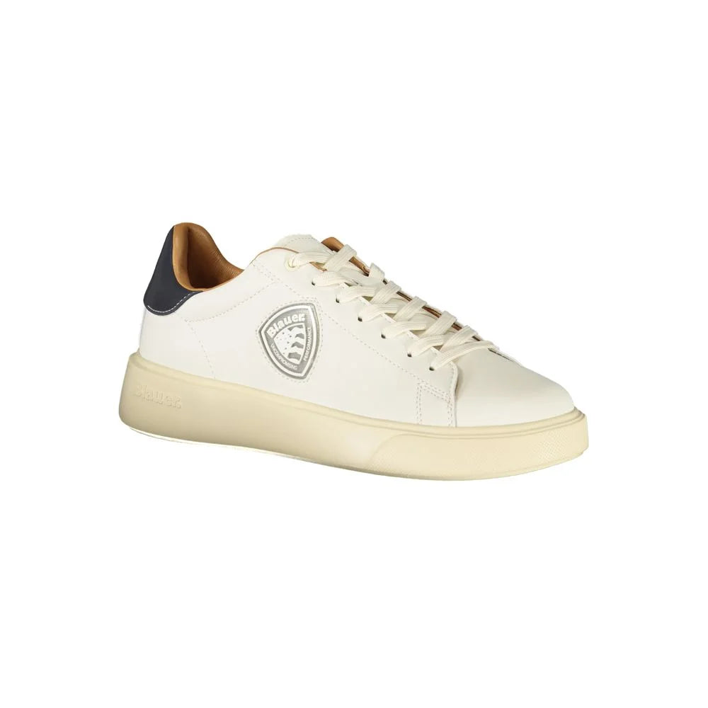 Blauer White Leather Men Sneaker - Sneakers