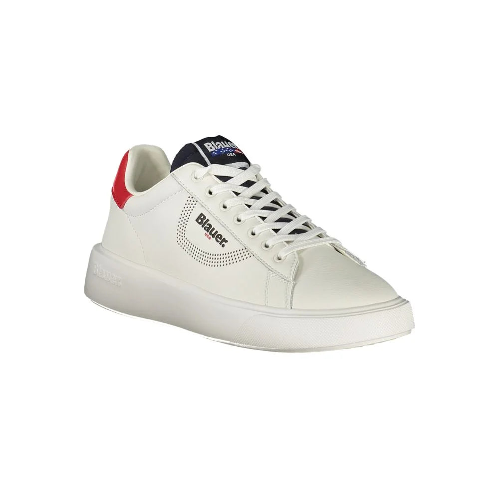 Blauer White Leather Men Sneaker - Sneakers