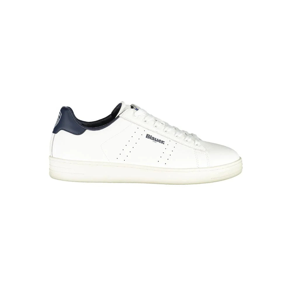 Blauer White Leather Men Sneaker - Sneakers
