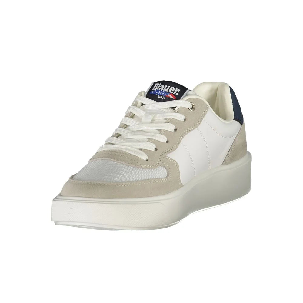 Blauer White Leather Men Sneaker - Sneakers