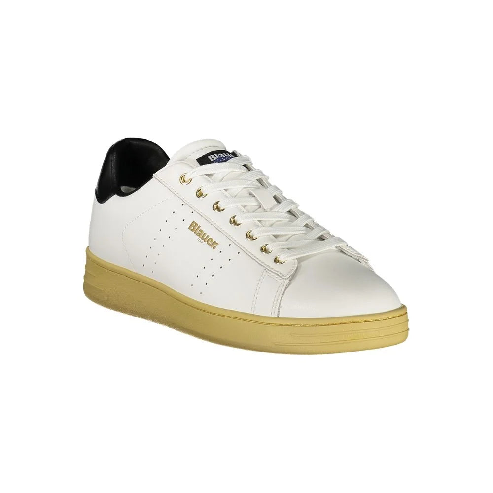 Blauer White Leather Men Sneaker - Sneakers