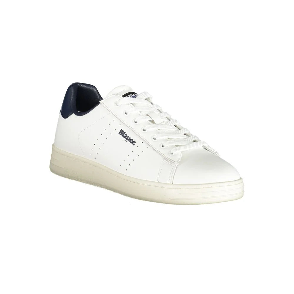 Blauer White Leather Men Sneaker - Sneakers