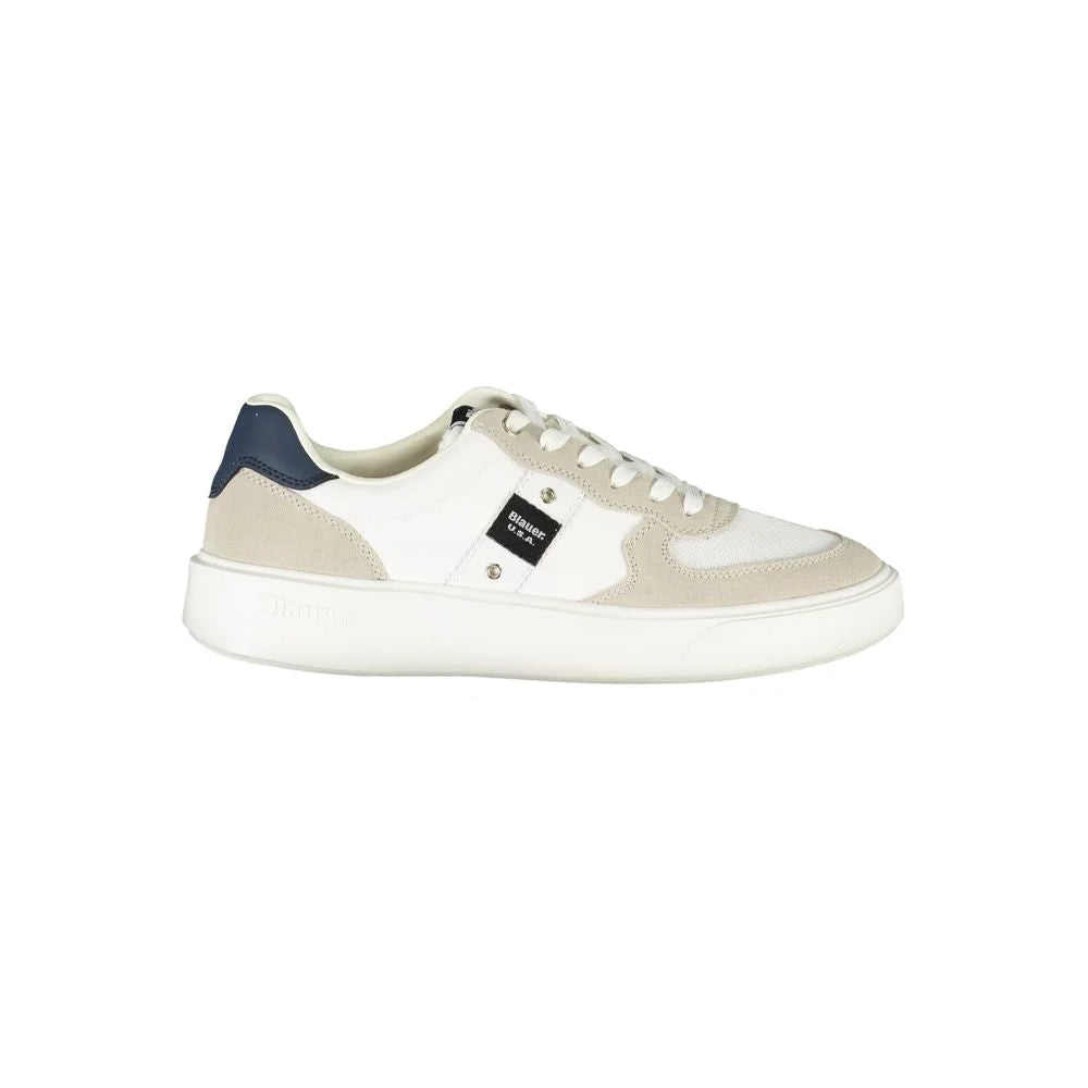 Blauer White Leather Men Sneaker - Sneakers