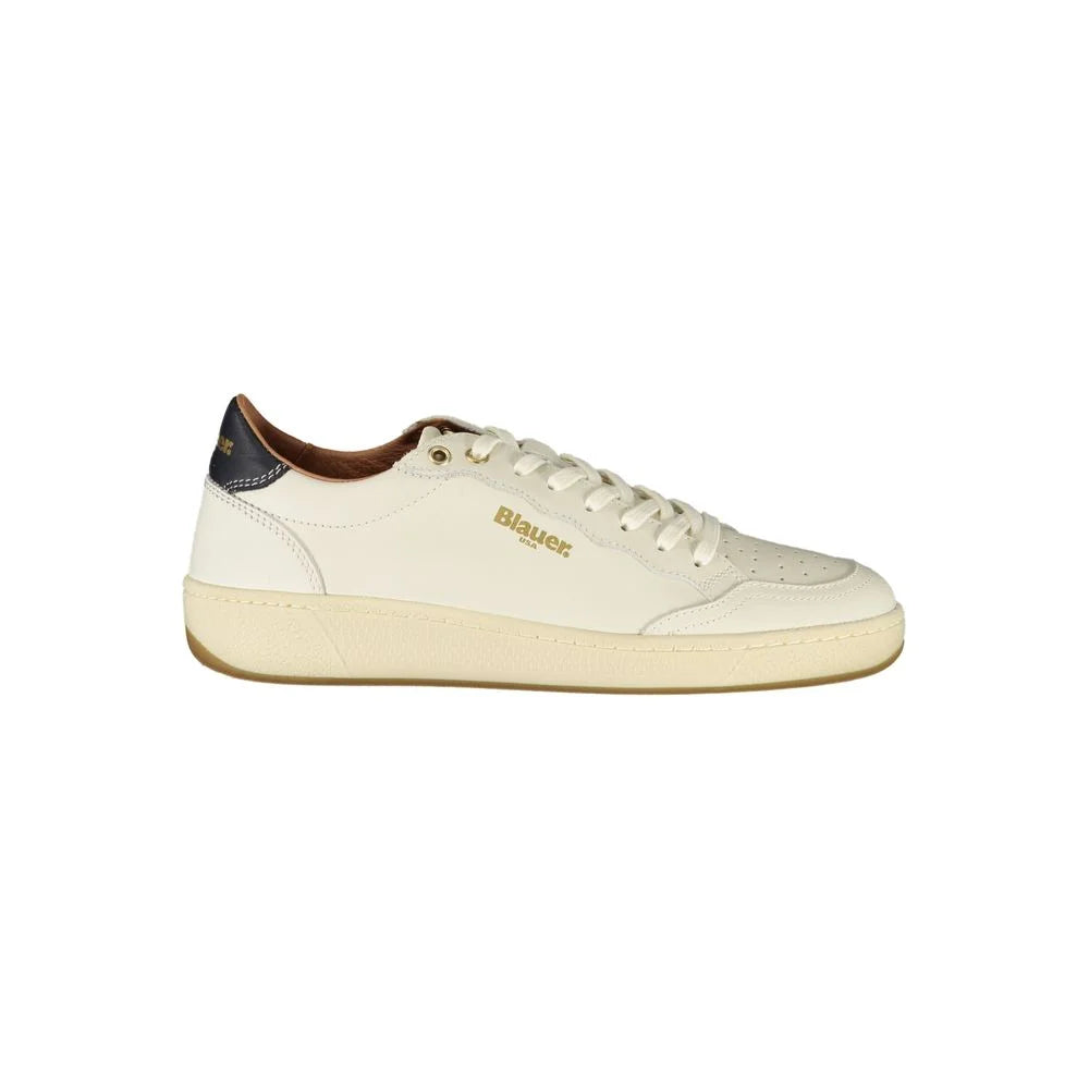 Blauer White Leather Women Sneaker