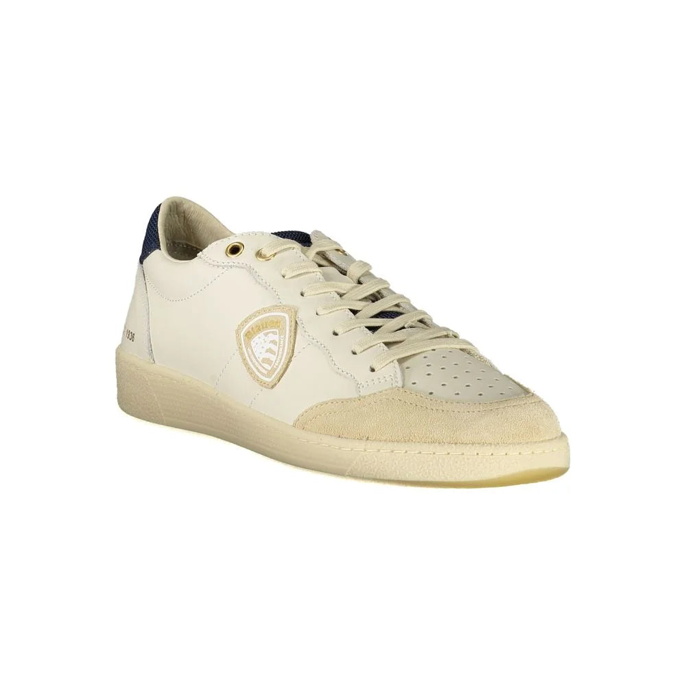 Blauer White Polyester Sneaker - Sneakers