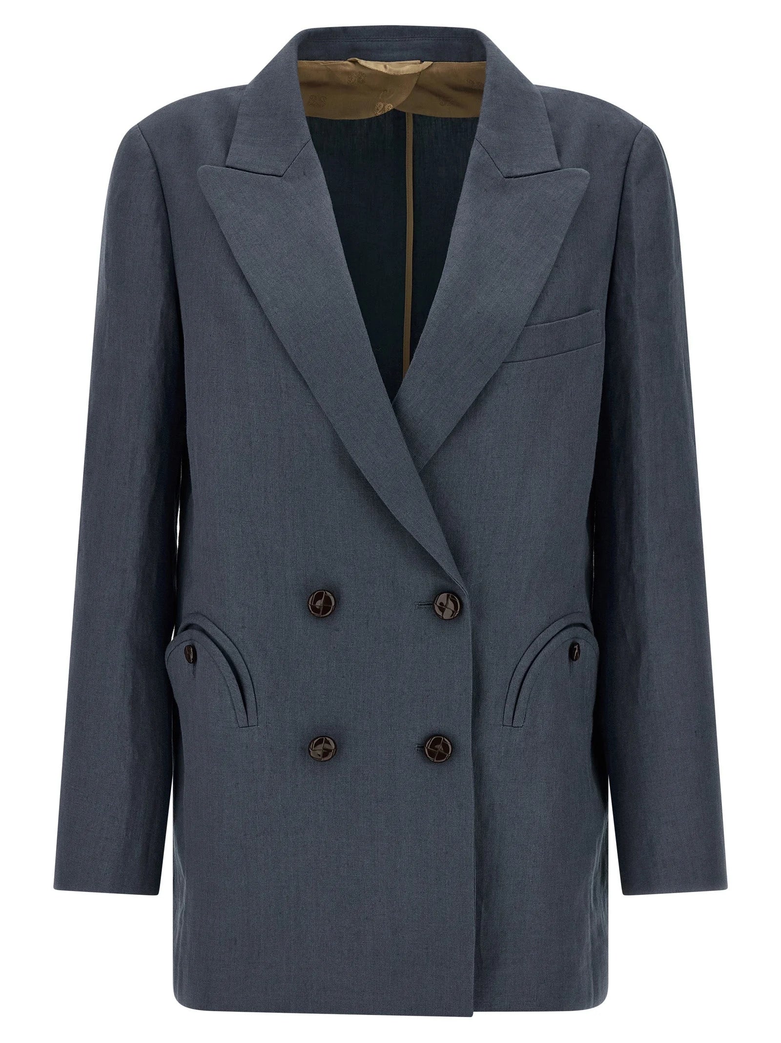 Blazé Milano Blue Linen Blazer - 3