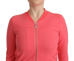 Blumarine Pink 3/4 Sleeve Zip Embellished Sweater - IT40|S - Cardigans