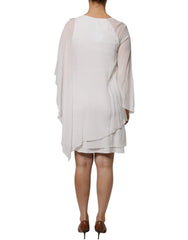 Blumarine White Floral Embroidery Viscose Chiffon Shift Dress - IT44 | L - Dresses