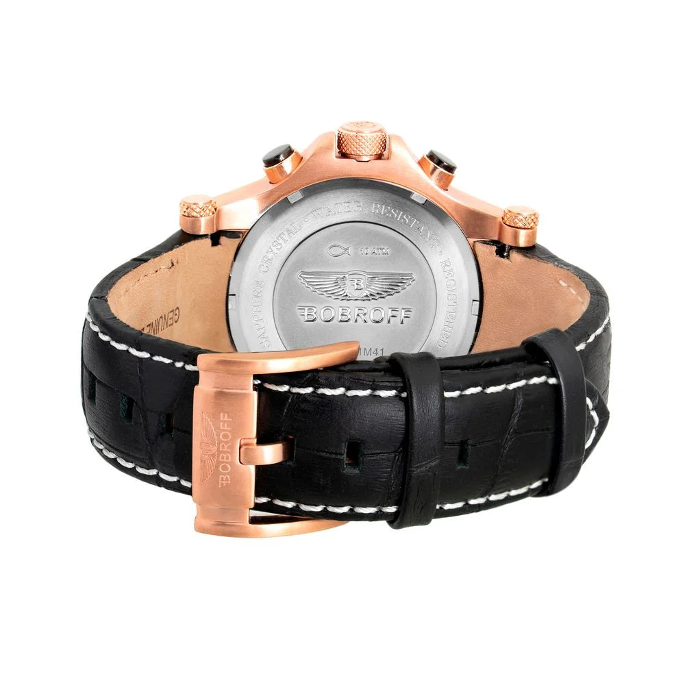 Bobroff Black Leather Watch - Watches